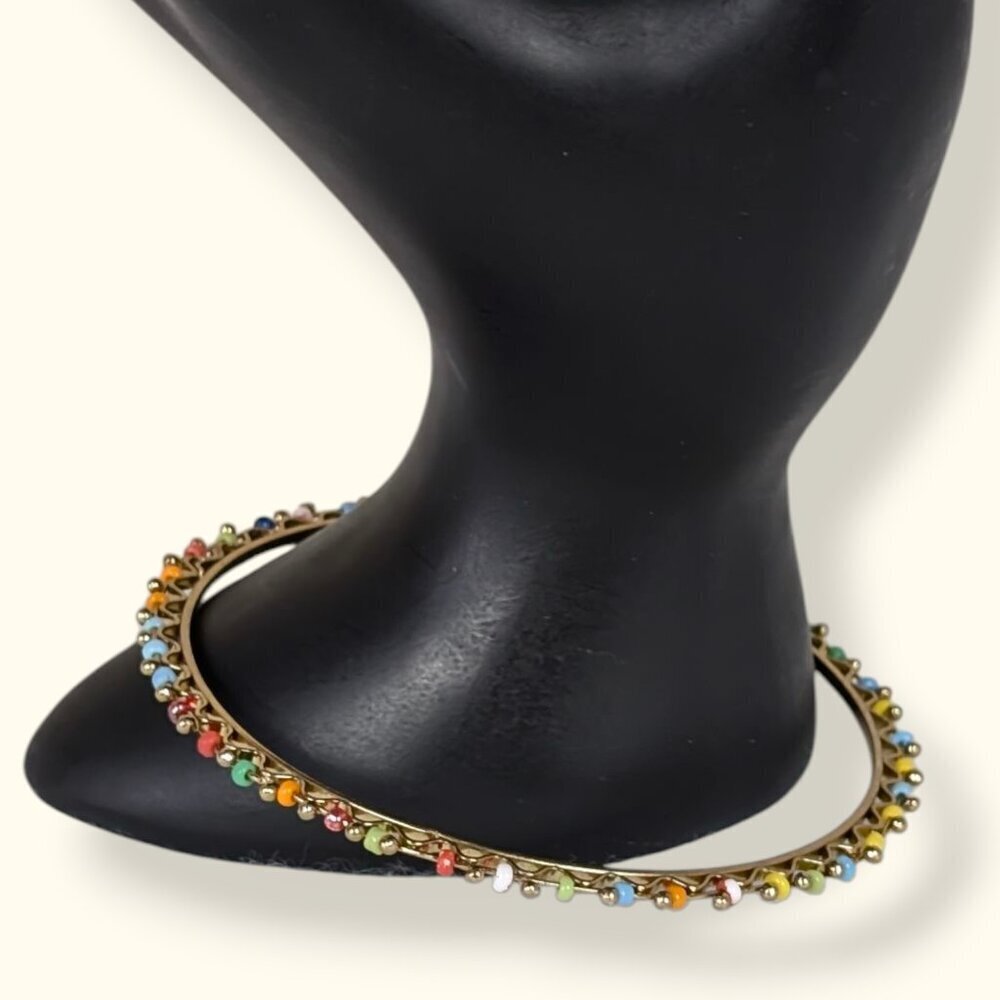 Colourful Beaded Squiggly Bangle Bracelet